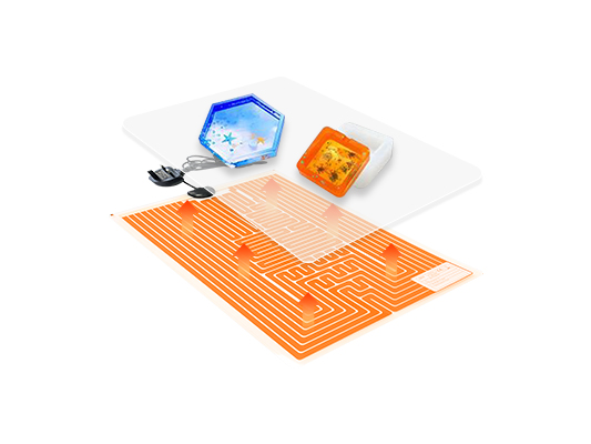 Resinous material heating pad